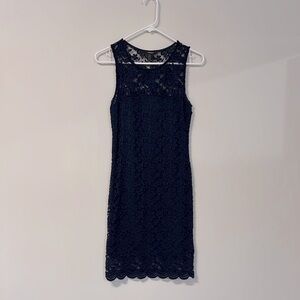 Elegant Navy Lace Dress